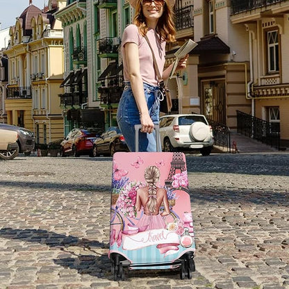 Travel Luggage Cover Suitcase Protector Fits 18-32 Inch Wheel Covers PatternedTravel Related Items Flower Luggage Protector Elastic M