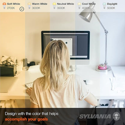 LEDVANCE Sylvania ECO LED A19 Light Bulb, 60W Equivalent Efficient 9W, 7 Year, 750 Lumens, Medium Base, Frosted, 2700K, Soft White - 24 Pack (40986)