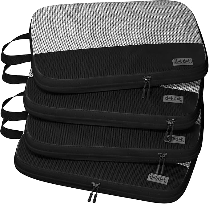 4pc Large Compression Packing Cubes for Travel - Luggage Packing Organizers - Travel Packing Cubes for Suitcases