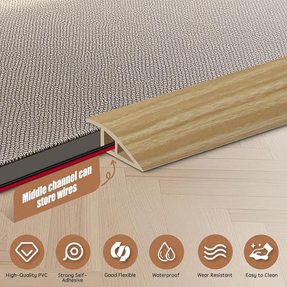 Floor Transition Strip Door Threshold 79" Floor Transition Reducer Trim on The Edges Threshold Strip Self Adhesive Suitable for Doorways, Tiles, Carpet