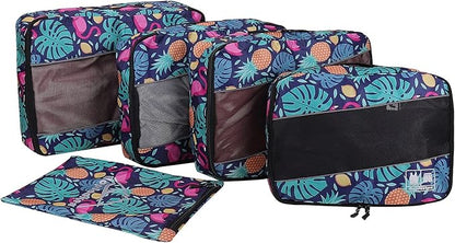 5 Set Packing Cubes for Travel Large Suitcase Luggage Organizer Bags Travel Accessories Vacation 4 Cubes 1 Laundry Pouch Bag