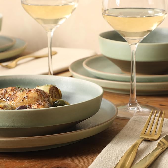 Gibson Elite Octavia Place 16 Piece Stoneware Dinnerware Set, Service