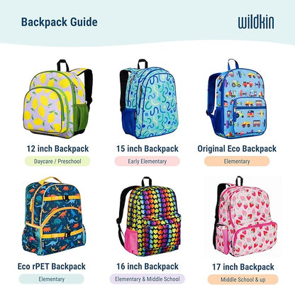 Wildkin 12-inch Kids Backpack – Padded, Adjustable, Ideal for Daycare & Travel - Trains, Planes, and Trucks