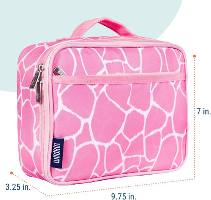 Wildkin Kids Insulated Lunch Box – Durable and Reusable for School & Travel - Pink Giraffe