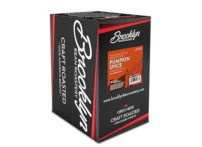 Brooklyn Beans Roastery Coffee Pods, Fall Flavored Pumpkin Spice - Compatible with Keurig K Cup Brewers Including 2.0 Machines, 40 Count