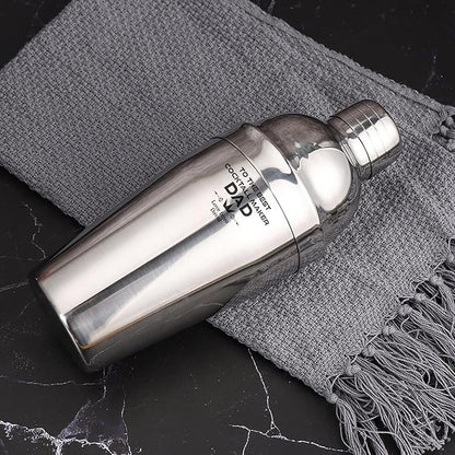 Custom Cocktail Shaker Bar Set 24oz - Custom Professional Stainless Steel Martini Mixer with Built-in Strainer, Measuring Jigger & Spoon - Engraved Drink Shaker Kit for Bartenders & Home Bars - Crown