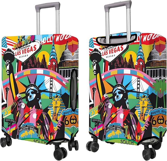 Travel Luggage Cover Suitcase Protector Fits 18-32 Inch Wheel Covers PatternedTravel Related Items Flower Luggage Protector Elastic L