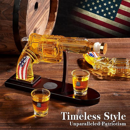 Gifts for Men Dad, Unique Christmas Anniversary Birthday Gift for Him Husband, 9 Oz Whiskey Decanter Set with 2 Oz Shot Glasses, Cool Persinalized Presents liquor dispenser for Home Bar