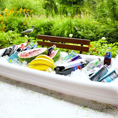 3PCS Inflatable Serving Trays Salad Ice Bar Food Drink Containers - BBQ Picnic Pool Party Supplies Buffet Luau Cooler,with a Drain Plug