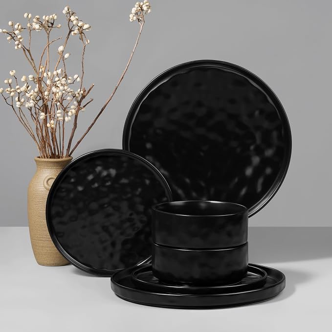 HaWare Dinnerware Sets, 6-Piece Plates and Bowls Set, Stoneware Dish Set