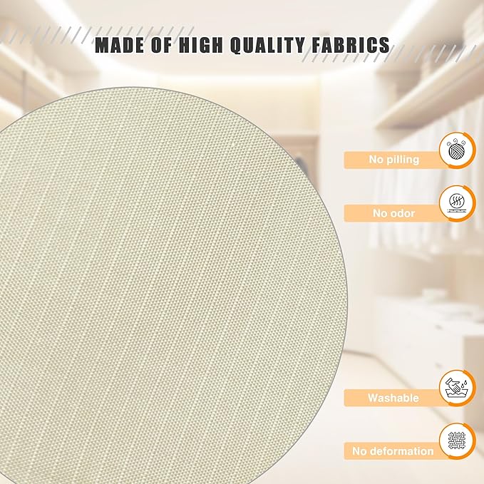 Hanging Closet Organizer, Easy Mount Foldable 4-Shelf Hanging Closet Wardrobe Storage Shelves, Clothes Handbag Shoes Accessories Storage, Washable Oxford Cloth Fabric, Beige