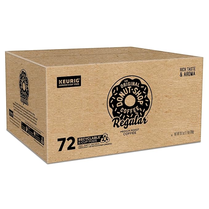 The Original Donut Shop Regular Keurig Single-Serve K-Cup Pods, Medium Roast Coffee, 72 Count