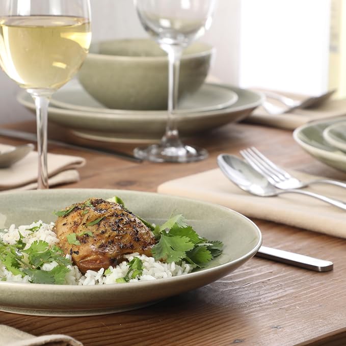 Gibson Elite Castle Peak Plates and Bowls Set, 12-Piece Dinnerware Set