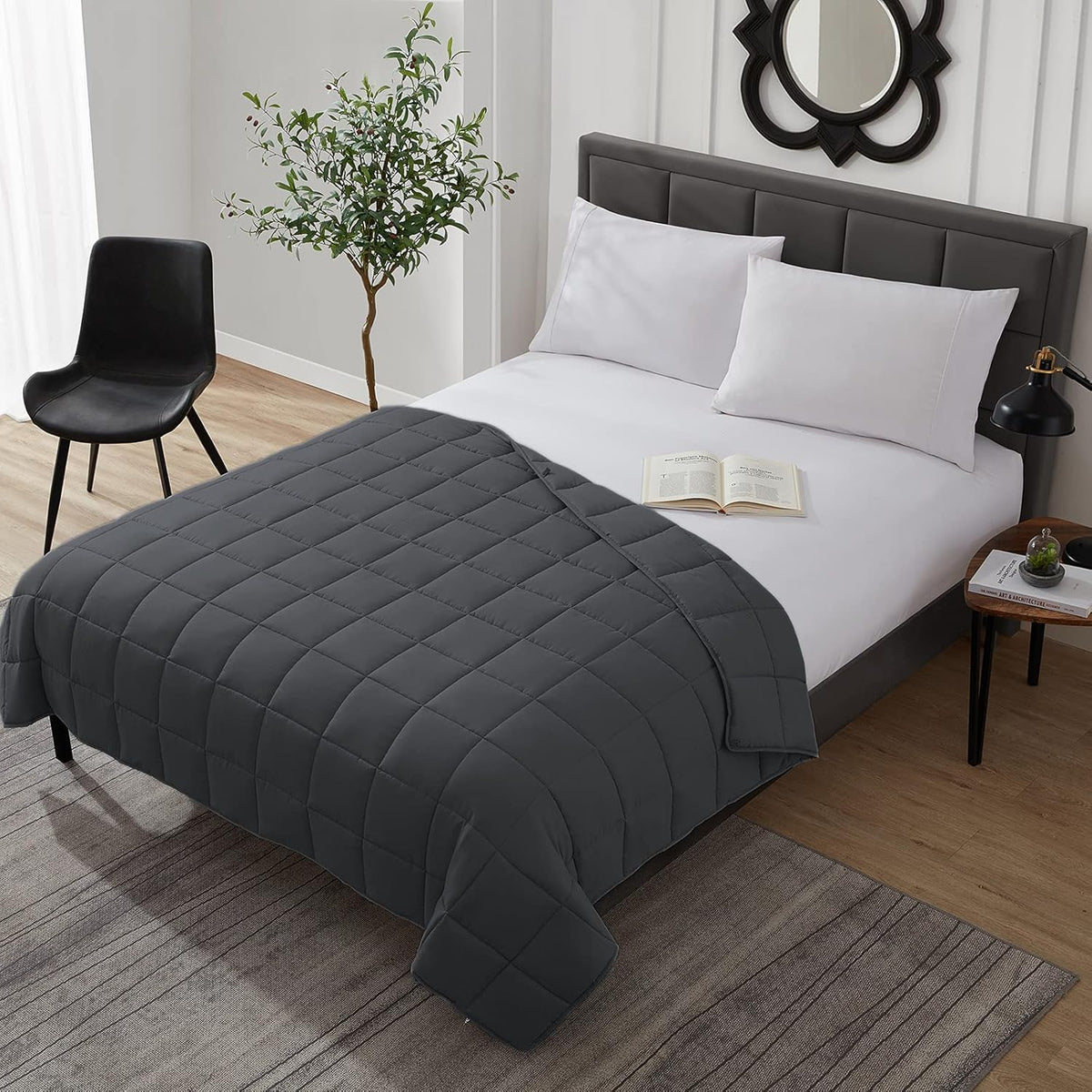 L'AGRATY Weighted Blanket - 40"x60" 10lbs Breathable Weighted Heavy Blanket Microfiber Material with Glass Beads or All-Season Summer Fall Winter