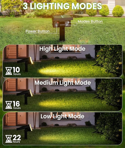 Large Panel Solar Spot Lights Outdoor 4 Pack, Solar Flood Lights Waterproof IP67