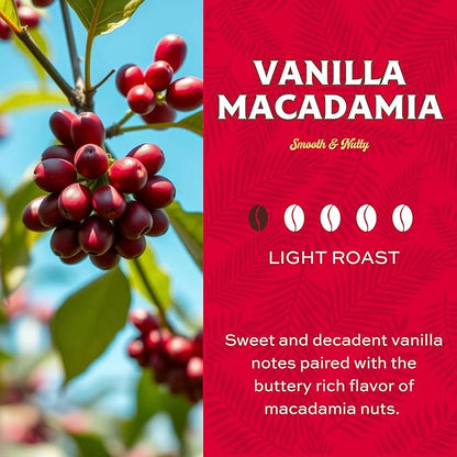 Lion Coffee Vanilla Macadamia Flavored Medium Roast Coffee Pods - Single-Serve Pods - Hawaiian Inspired Flavor - Arabica Coffee - Compatible with Single-Serve Brewing Systems - 12 Count Box