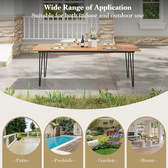 Tangkula 86.5" Large Patio Dining Table