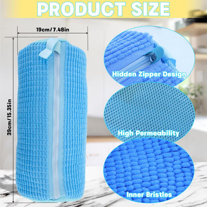 2PCS Shoe Washing Machine Bgs,Laundry Shoe Bags for Washer and Dryer, Reusable and Durable Zipper Sneaker Shoe Washing Bag, Tennis Shoe Cleaning Bag for All Shoe Types (Blue)