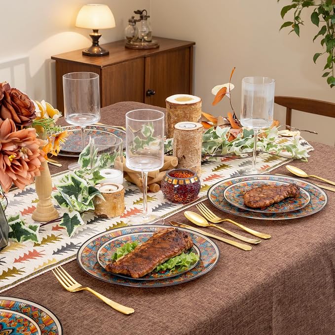 60PCS Bohemian Plastic Plates