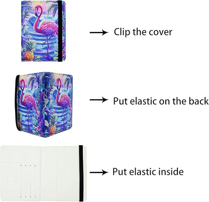 Passport Holder for Women and Men PU Leather Passport Cover for Travel (Flamingo)