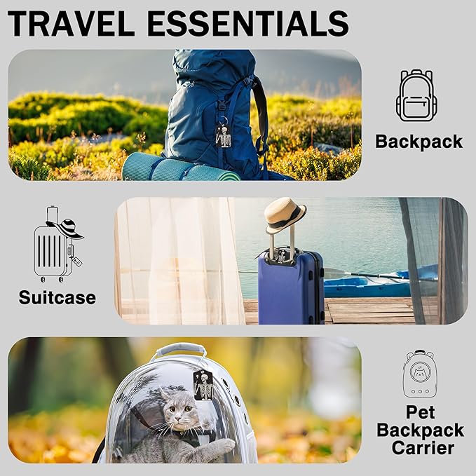 2 Pcs Human Skeleton Luggage Tags for Suitcases PU Leather Baggage Tags Name ID Label with Privacy Cover and Stainless Steel Loop for Men Women Travel Bag Suitcase