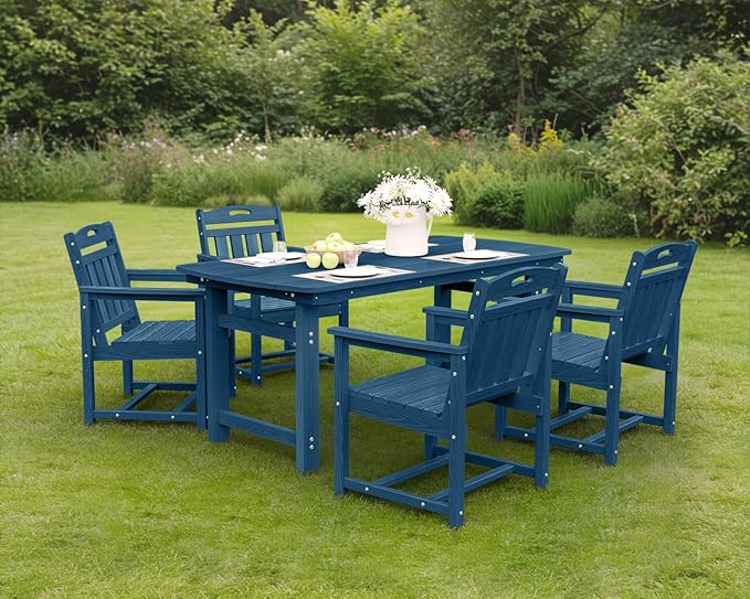 Ciokea HDPE Outdoor Patio Dining Chairs Set of 2, All-Weather Porch Chair
