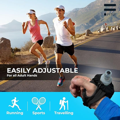 FITLY Soft Flask - Shrink As You Drink Soft Water Bottle for Hydration Pack - Folding Water Bottle Ideal for Running, Hiking, Cycling, Climbing & Rigorous Activity