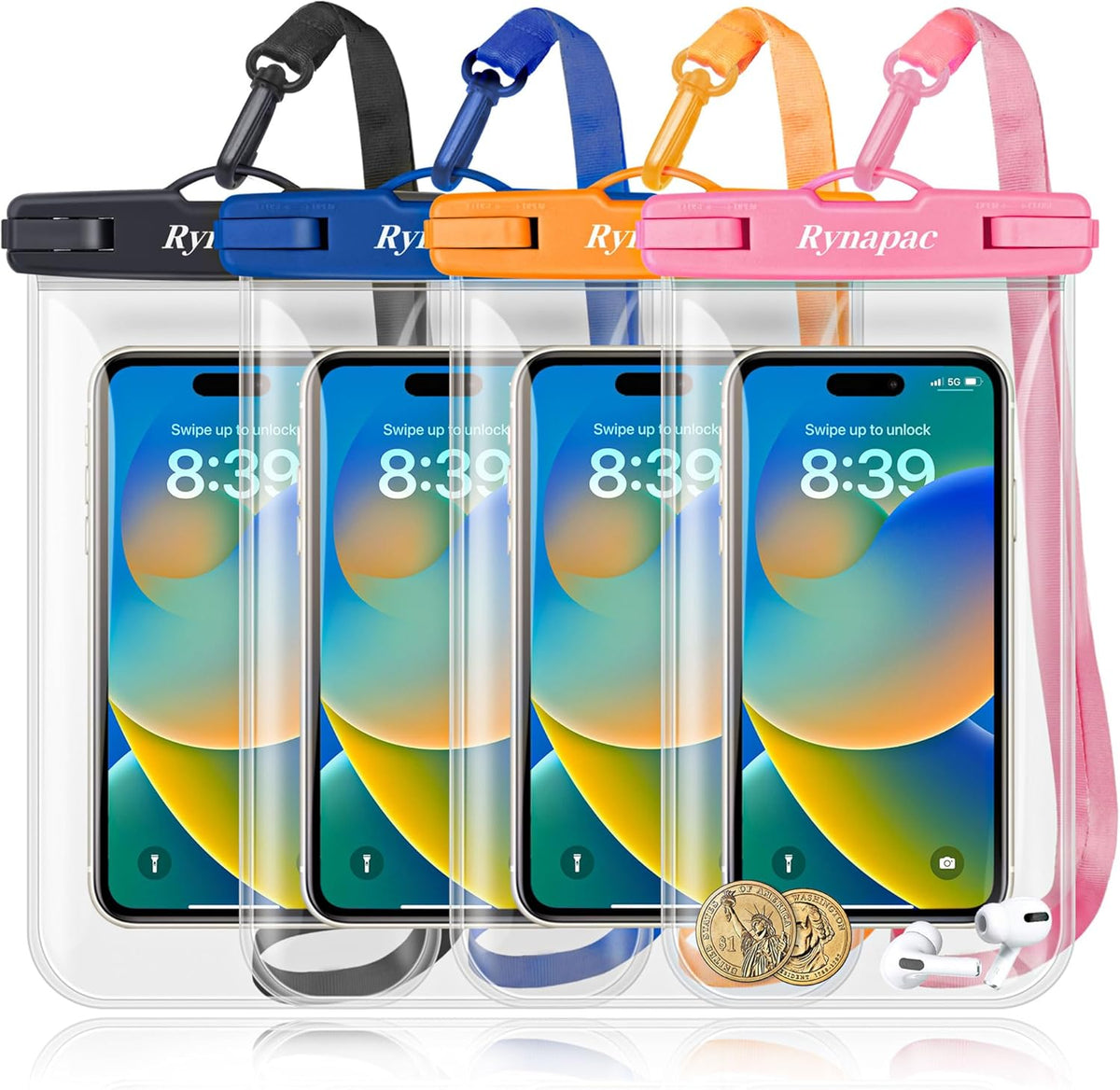 Waterproof Phone Pouch Bag - 8.5in WaterProof Cell Phone Case for Beach Travel Must Haves, Waterproof Phone Holder with Lanyard for iPhone 16 15 Pro Max Galaxy S24 S23 Ultra Pixel 8, Cruise Essentials