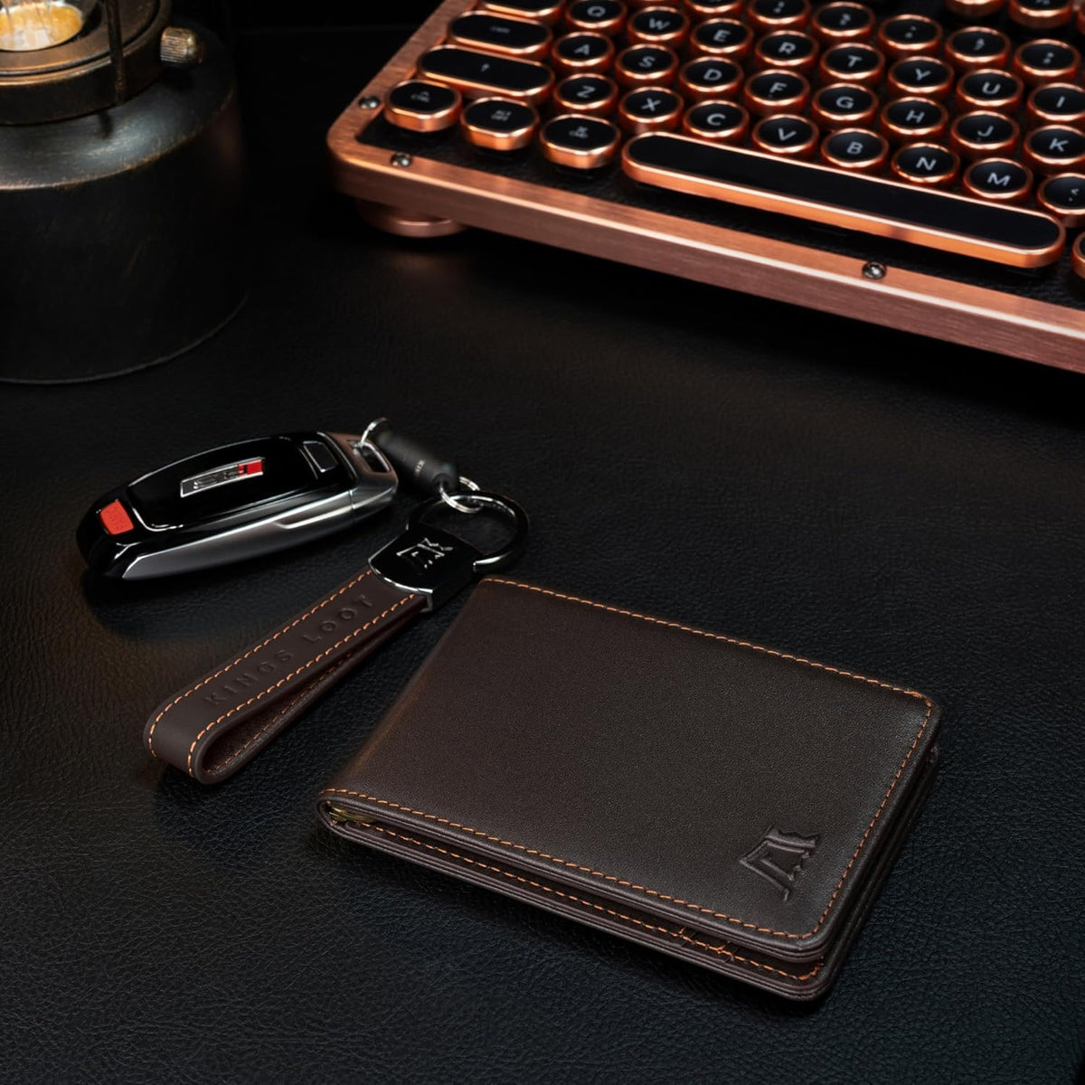 Kings Loot Wallet for Men | Customized Minimalist Slim RFID Blocking Leather Design with Cash Pocket & Card Pull Strap | Holds 1-15 Cards | Stylish & Durable Wallets