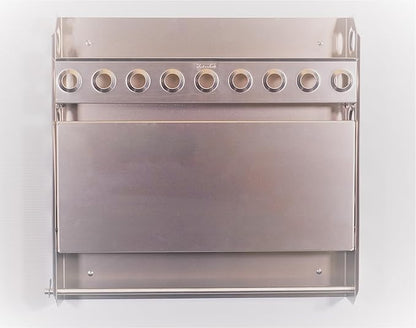 Double Wide Organizer Rack with Flip Out Work Station by: Trailer Trash (Aluminum) Silver, Length 22 x Width 22 1/2 x Height 4 1/2