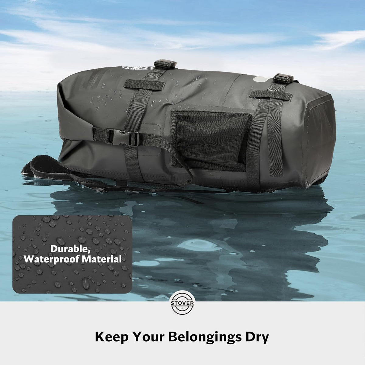 STOVER 5/10/25/30/40/55L Waterproof Backpack- Floating Dry Bag for Kayaking, Travel, Beach, Hiking, & Camping, Men/Women