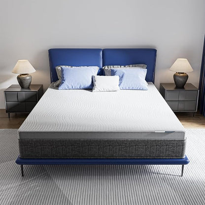 Cooling Mattress Topper Full Size 2 Inch, Cooling Gel & Bamboo Charcoal Memory Foam Mattress Topper for Back Pain Relief, Firm Dual-Layer Foam Bed Pad with Removable Cover