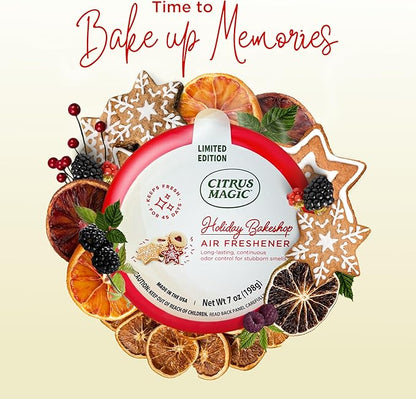 Citrus Magic Holiday Odor Absorbing Solid Air Freshener, Holiday Bakeshop, 7-Ounce, Pack of 3