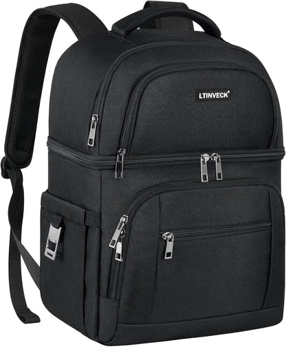 Cooler Backpack,Insulated Backpack Cooler Leakproof Double Deck Cooler Bag for Men Women RFID Lunch Backpack