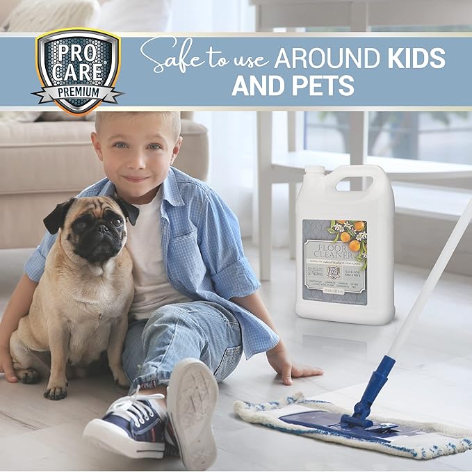 ProCare Floor Cleaner (Made in USA) | Tile, Stone, Laminate, Vinyl & Natural Wood Floor Cleaner for Mopping, Household Supplies, Cleaning Solution with Citrus Aroma - 1 Gal (128 Fl Oz)