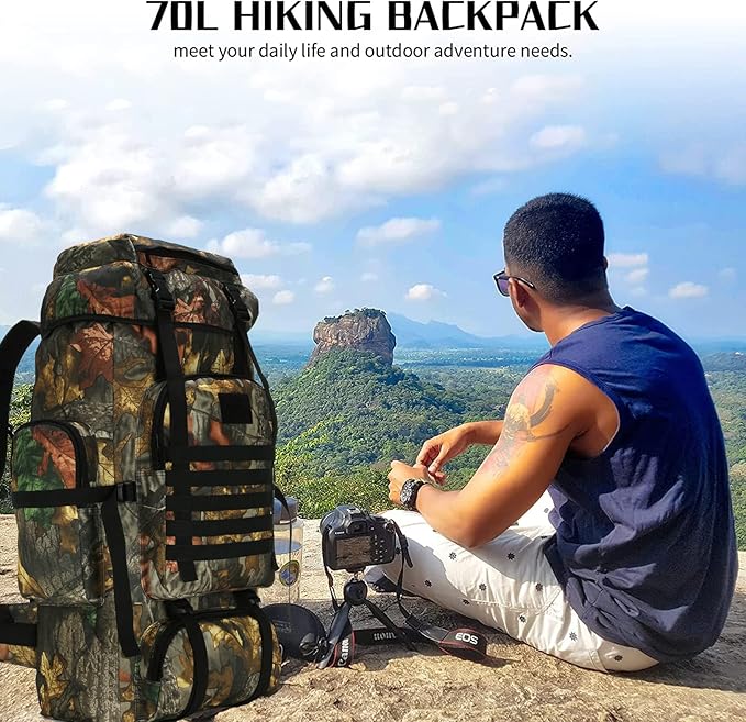 Hiking Backpack for Men 70L/100L Camping Backpack Military Rucksack Molle 3 Days Assault Pack for Climbing
