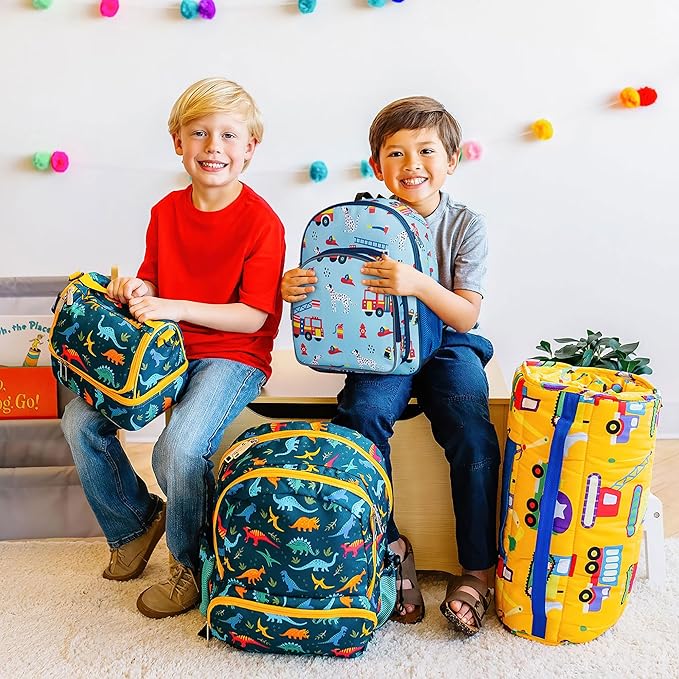 Wildkin 12-inch Kids Backpack – Padded, Adjustable, Ideal for Daycare & Travel - Firefighters