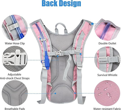Zavothy Hydration Backpack with 2L Hydration Bladder Water Backpack for Hiking Hydration Pack for Running Cycling Hiking