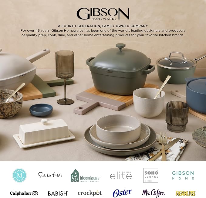 Gibson Elite Soho Lounge 16-Piece Reactive Glaze Dinnerware Set – Teal and