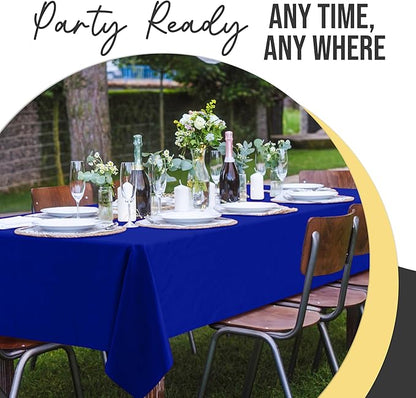Party Solids 66% Thicker Premium Plastic Table Cloth Rectangle Table Cover 0.5 Mil 6 Pack Dark Blue Table Cloth 54 Inch x 108 Inch Disposable Tablecloth Won't Tear Easily Like Cheap Thin Brands