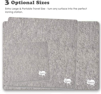 Wool Pressing Mat for Quilting - 9" x 9" Portable Travel Size Felt Ironing Pad 1/2" Thick, 100% New Zealand Wool for Ironing, Sewing, Cutting on Ironing Board, Tabletop, Dryer, Countertop