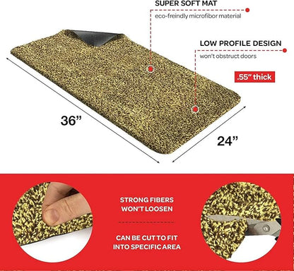 Premium Microfiber Indoor Door Mat – 24"x36" Washable Entry Mat, Non-Slip, Waterproof Backing, Super Absorbent, Low Profile Entryway Doormat for Indoor Entrance