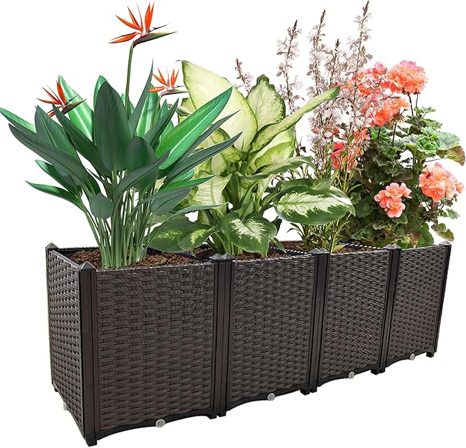 Large Planters for Outdoor Plants pots Elevated Garden Boxes Raised Garden Bed