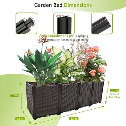 Large Planters for Outdoor Plants pots Elevated Garden Boxes Raised Garden Bed