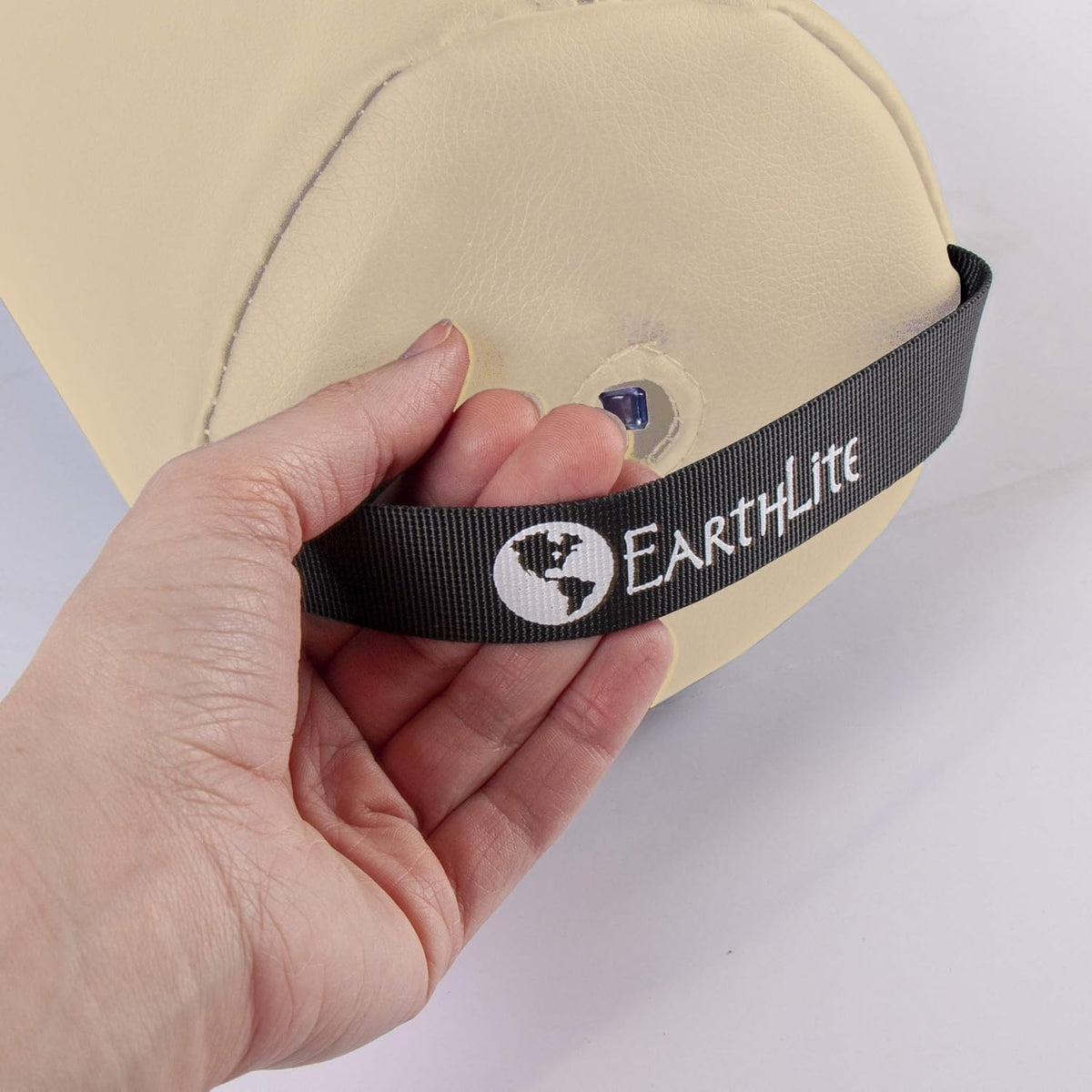 EARTHLITE Bolster Pillow Stowaway – Inflatable Massage, Travel & Leg Bolster, 100% PU Upholstery incl. Carry Strap/Adjustable Firmness/Back Pain Relief