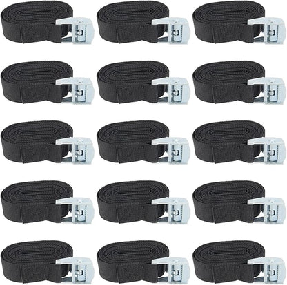 JOIKIT 15 Pack 6.5 Feet x 1 Inch Lashing Straps, Cam Buckle Tie Down Strap up to 660 Lbs for Kayak, Truck, Cargo, Car Roof Rack, Boat, Luggage
