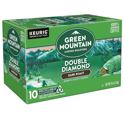 Green Mountain Coffee Roasters Double Diamond Keurig Single-Serve K-Cup pods, Dark Roast Coffee, 60 Count (6 Packs of 10)