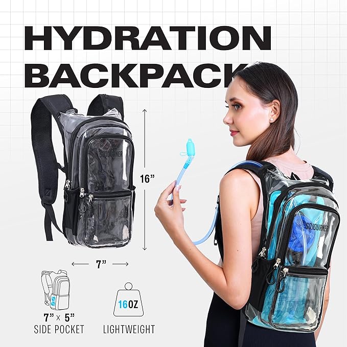 Sojourner Hydration Pack, Hydration Backpack - Water Backpack with 2l Hydration Bladder, Festival Essential - Rave Hydration Pack Hydropack Hydro for Hiking, Running, Biking, Festival Gear