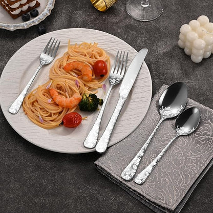40 Piece Silverware Set, Stainless Steel Flatware Cutlery Set Service