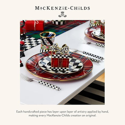 MACKENZIE-CHILDS Enamel Salad and Dessert Plate, Small Plate for Appetizers or Desserts, 8 Inches, Tartastic